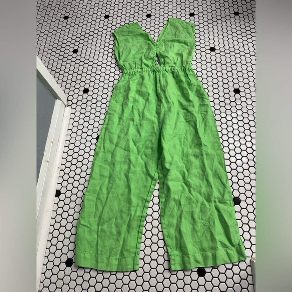Zara Bright Green Wide-Leg Jumpsuit
